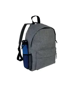 Zaino in poliestere two tone effetto melange con 3 tasche di cui 1 laterale retinata
