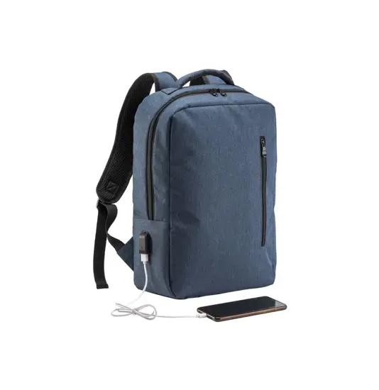 Zaino porta computer poliestere two tone con tre tasche con porta USB esterna