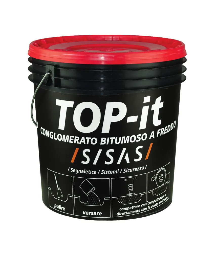 Asfalto a freddo Top-it, applicazione a freddo - secchio 25 kg. ca.