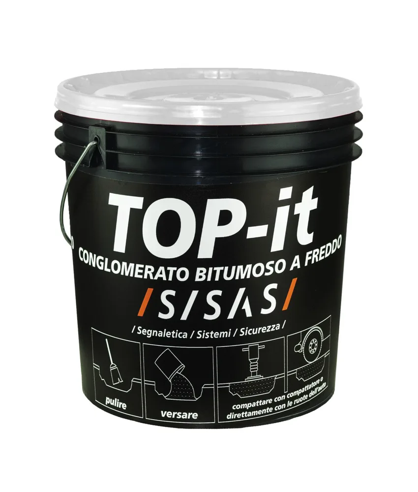 Asfalto a freddo Top-it, applicazione a freddo - secchio 25 kg. ca.