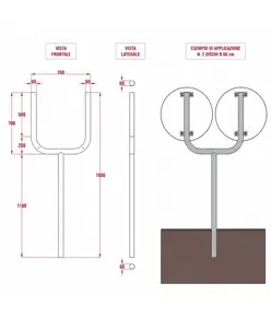 Delineatore per aiuole spartitraffico  diametro 60mm