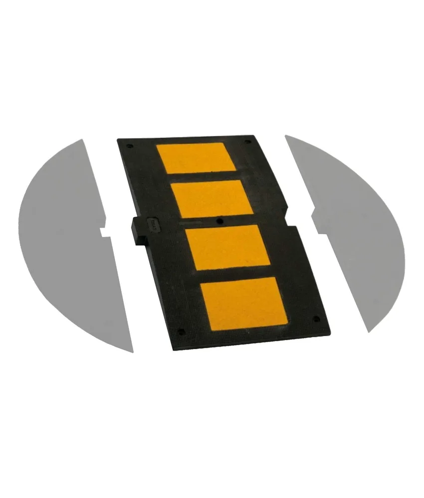 Dosso rallentatore stradale h 5 cm, elementi componibili - inserti alta visibilità e anti-slittamento - approvazione Min. Trasporti