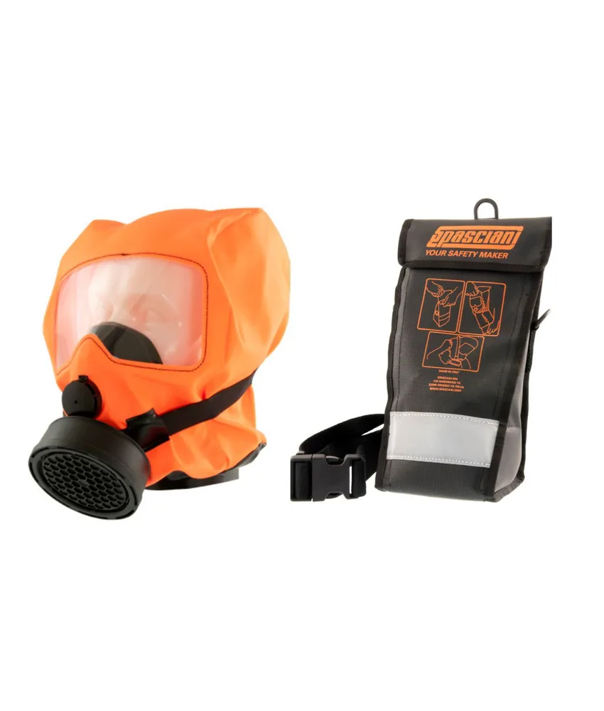 Respiratore filtrante d'emergenza Spasciani H 900 ABEKP 15, è dotato di filtro per vapori organici - idoneo all'uso in atmosfere potenzialmente esp...