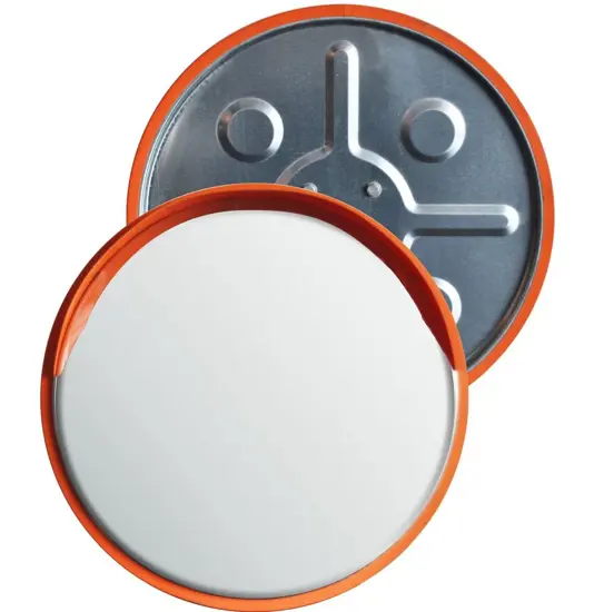 Specchio stradale in acciaio INOX  circolare per pali Ø60 mm.