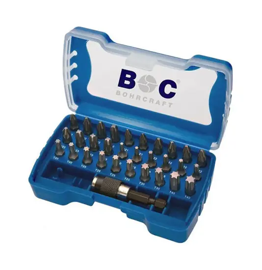 Assortimento Bits + Adattatore Sblocco Rapido 1/4" (Phillips