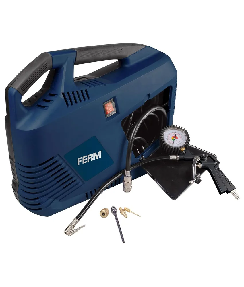 Compressore portatile senza olio FERM, 1100W - aria aspirata 180l/min