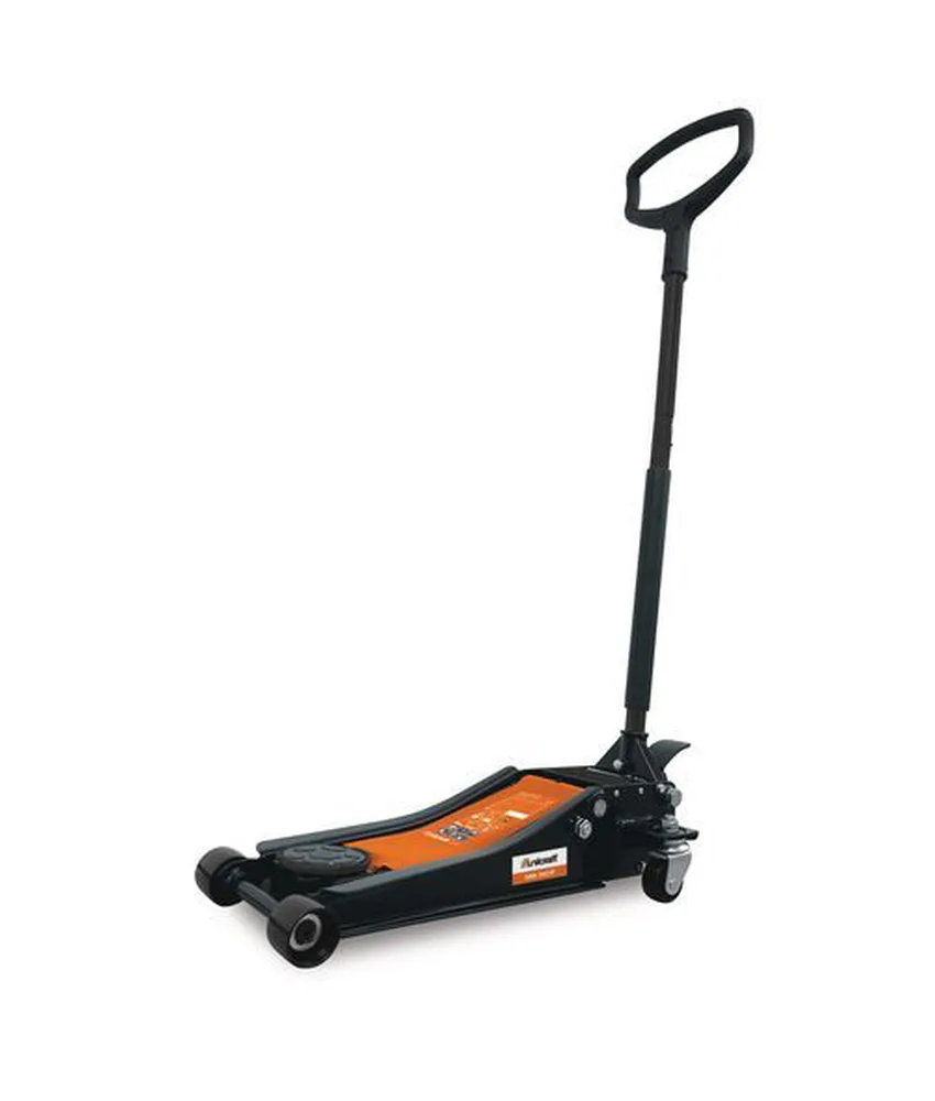 Cric a carrello extra piatto, portata 3 t - con doppio pistone