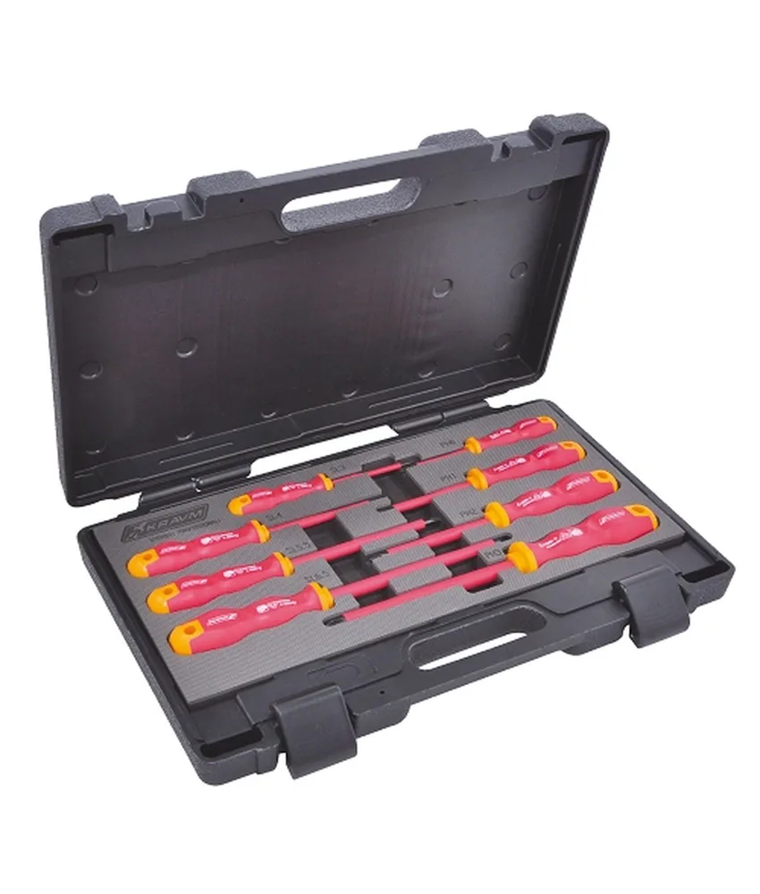 8 giraviti isolati 1000 V, in acciaio S2 - in valigetta ABS