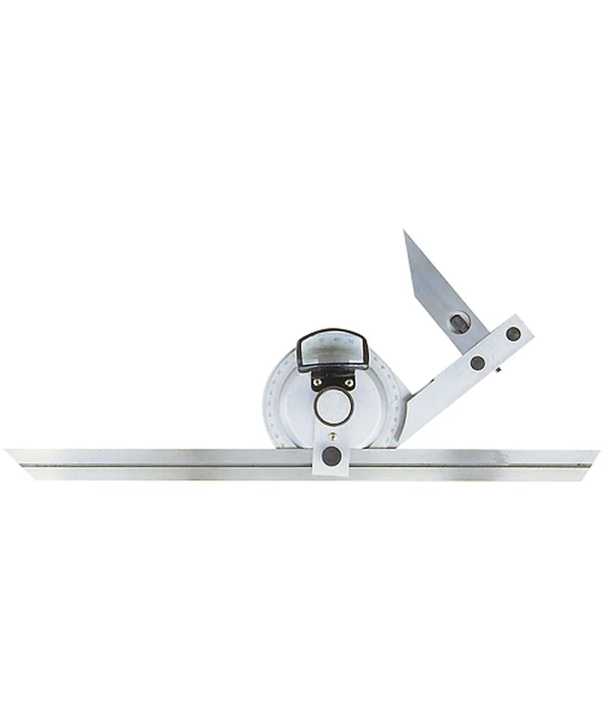 Goniometro Universale con Lente LTF, Acciaio inox - quadrante diviso in 4 settori di 90° ciascuno