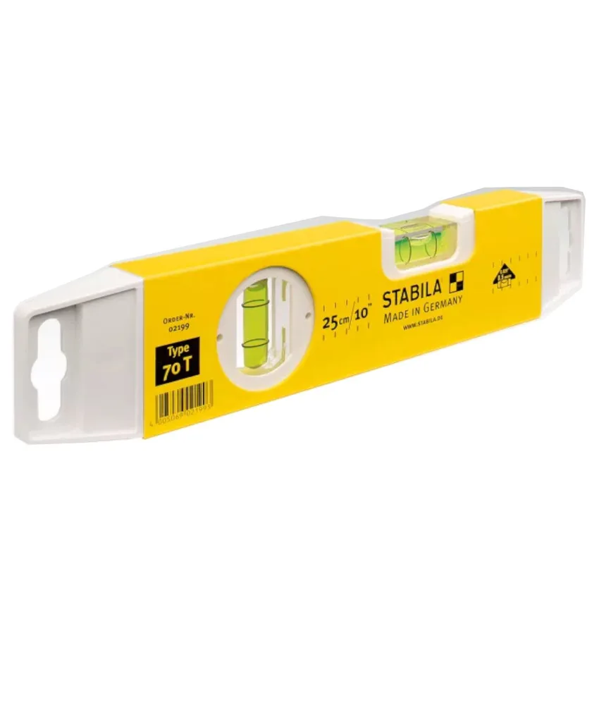 Livella corta 25 cm Stabila 70 T, con fiala orizzontale e verticale