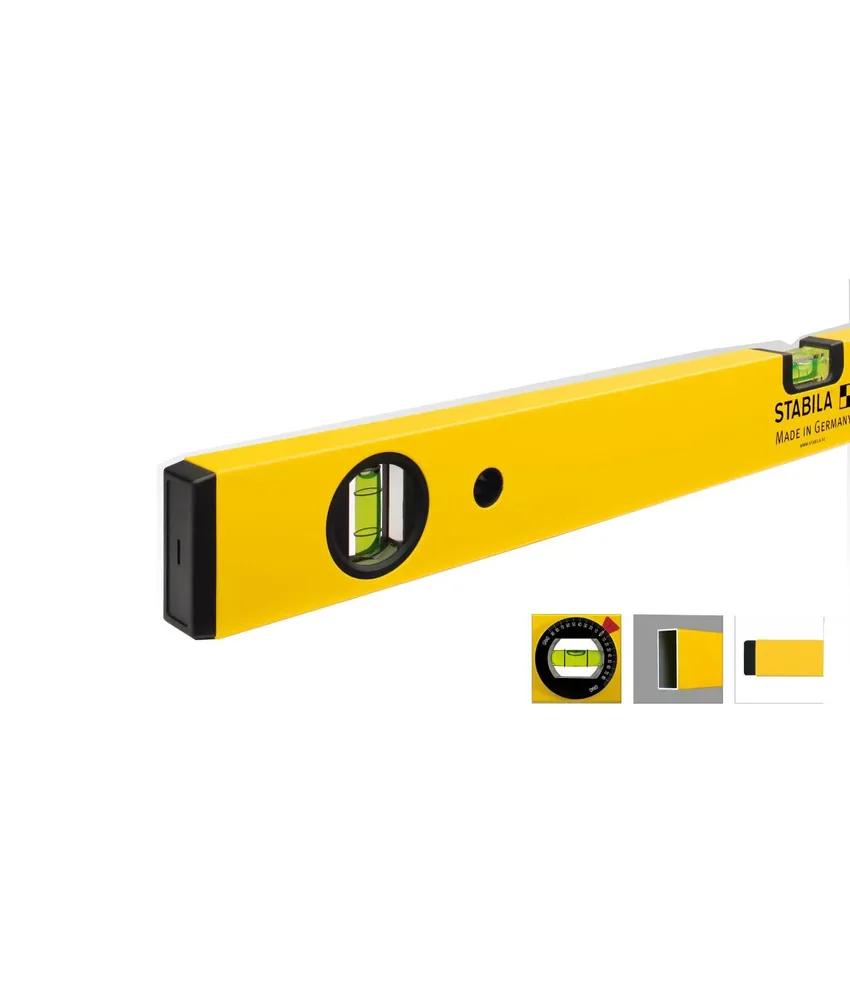 Livella in alluminio Stabila 70 W, 1 fiala orizzontale, 1 fiala verticale, 1 fiala d'angolo rotante