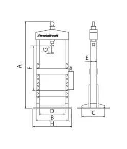 Pressa idraulica con cilindro mobile Metallkraft