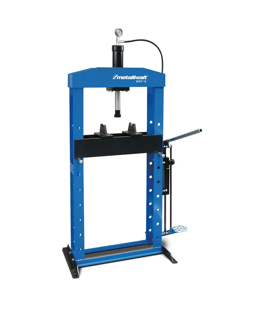 Pressa idraulica con cilindro mobile Metallkraft, per lavori di assemblaggio e riparazione, raddrizzamento di assi, trasmissioni, alberi, etc
