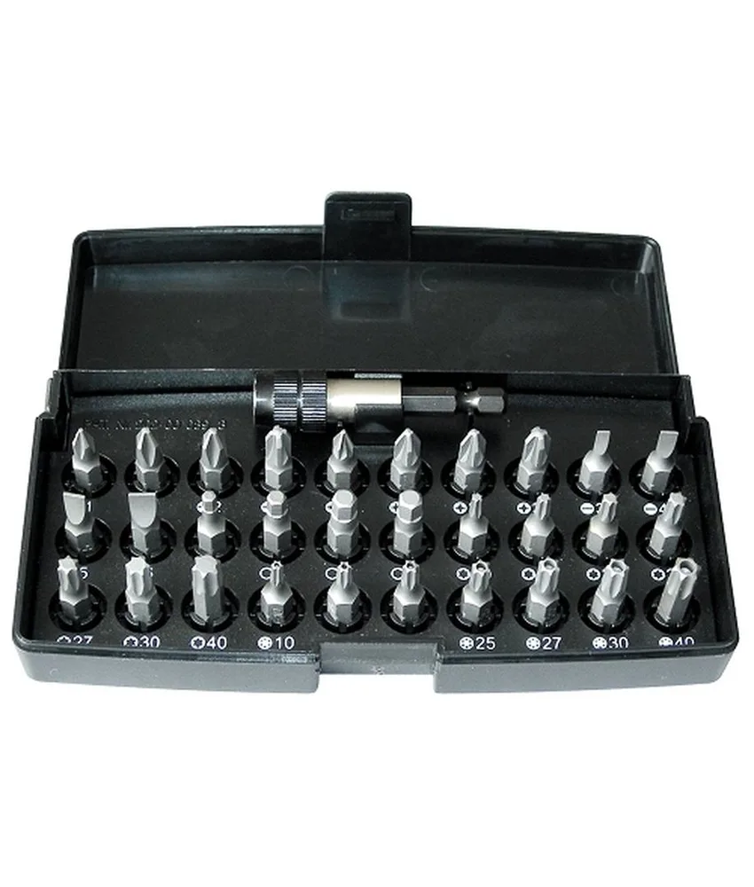 Set 31 inserti in acciaio Kravm, con portainserti magnetico - attacco esagonale 1/4''