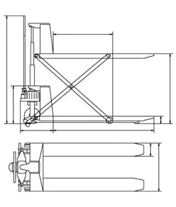Transpallet a pantografo con sollevamento fino a 800 mm