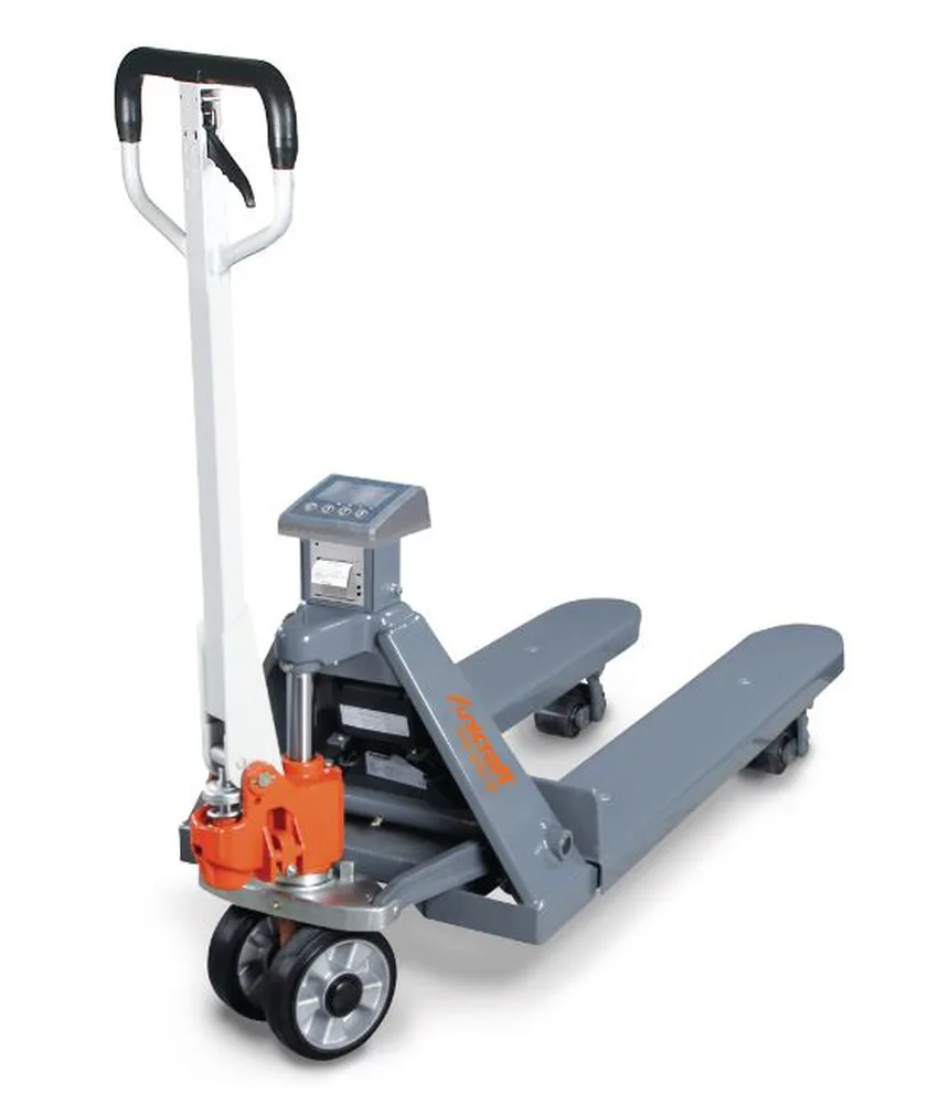 Transpallet manuale professionale con bilancia elettronica UNICRAFT PHW 2000 WP, portata 2 t - stampante inclusa