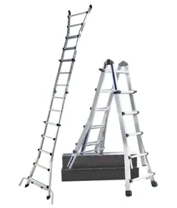 Scala universale telescopica in alluminio da 12 a 24 gradini STP Tatak