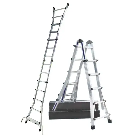 Scala universale telescopica in alluminio da 12 a 24 gradini STP Tatak