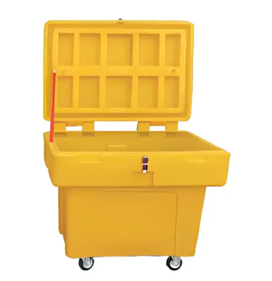 Cassa con coperchio colore giallo