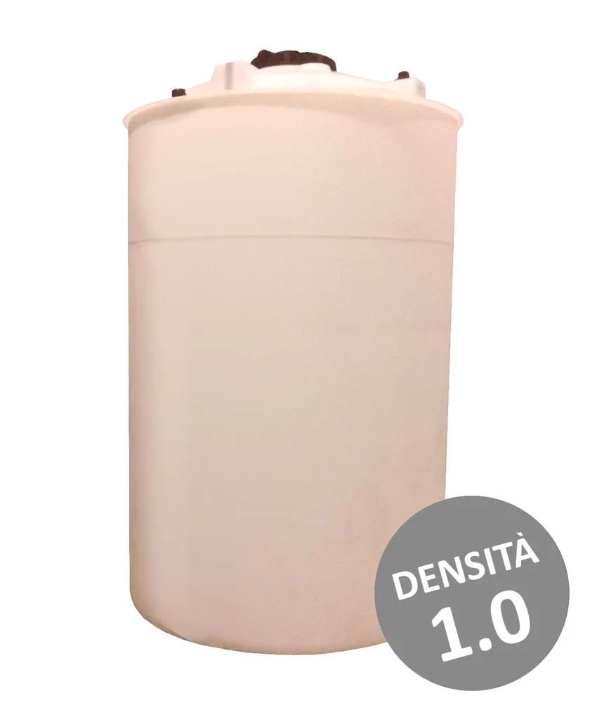 Cisterna verticale in polietilene bianco con camicia aperta per acque/acque sporche, ad alta densità - varie capacità litri - con vasca cilindrica