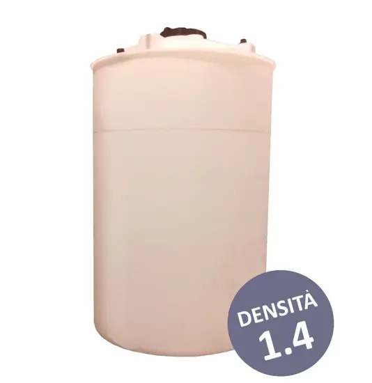 Cisterna verticale in polietilene bianco con camicia aperta  per acidi