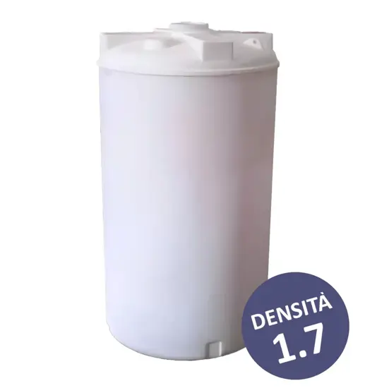 Cisterna verticale in polietilene bianco  per acidi pesanti