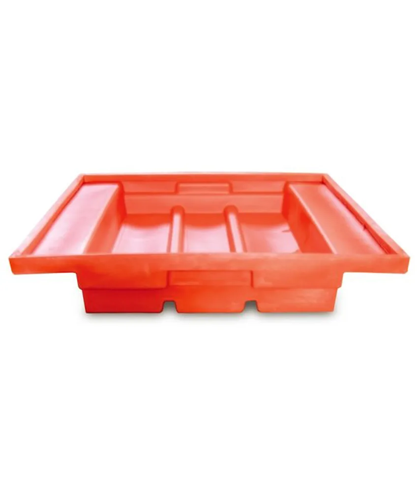 Vasca di contenimento per scaffalature, polietilene - monoblocco - dimensioni 132x132x h23 cm