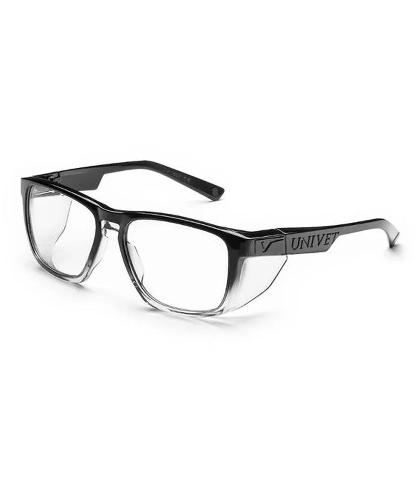10 paia Occhiali da lavoro Univet Fashion Safety Contemporary, Design elegante - lente trasparente - verniciatura a lucido