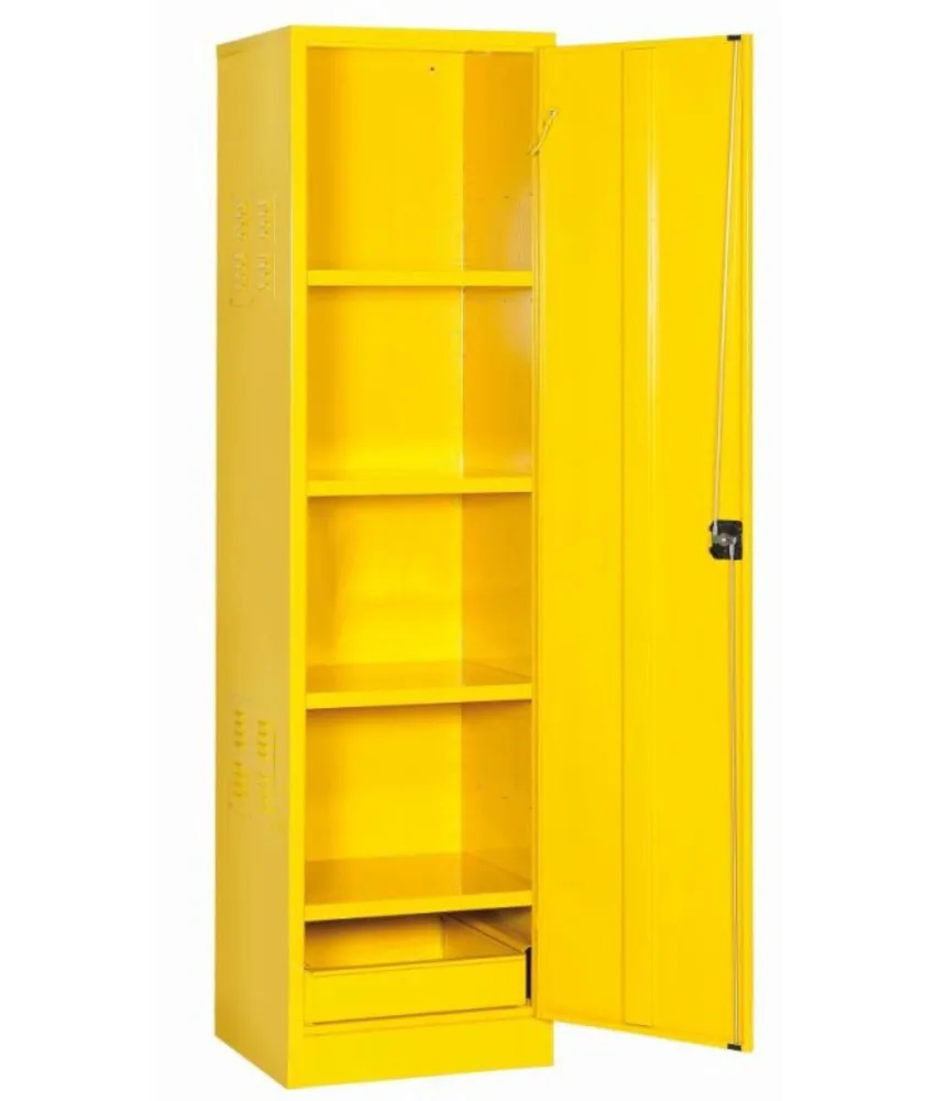 Armadio di sicurezza per liquidi pericolosi a 1 anta e 4 ripiani, 530x500x h2000 mm