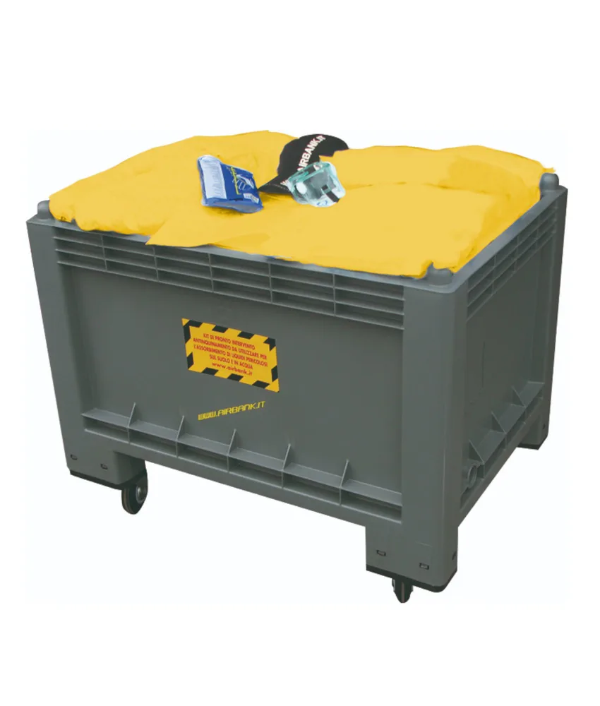 Kit con assorbimento 161 litri, assorbenti Chem - dimensioni carrello 1000x700x790 mm