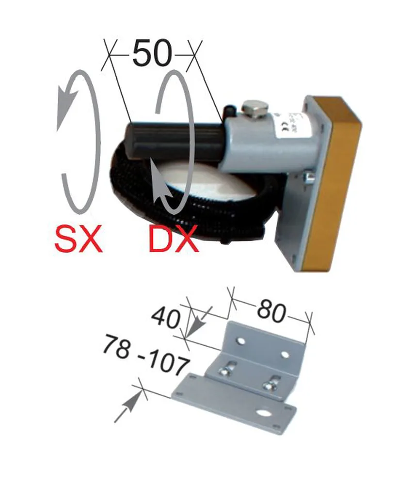 Kit scatola microinterruttore, Ancoraggio laterale - rotazione a 180°