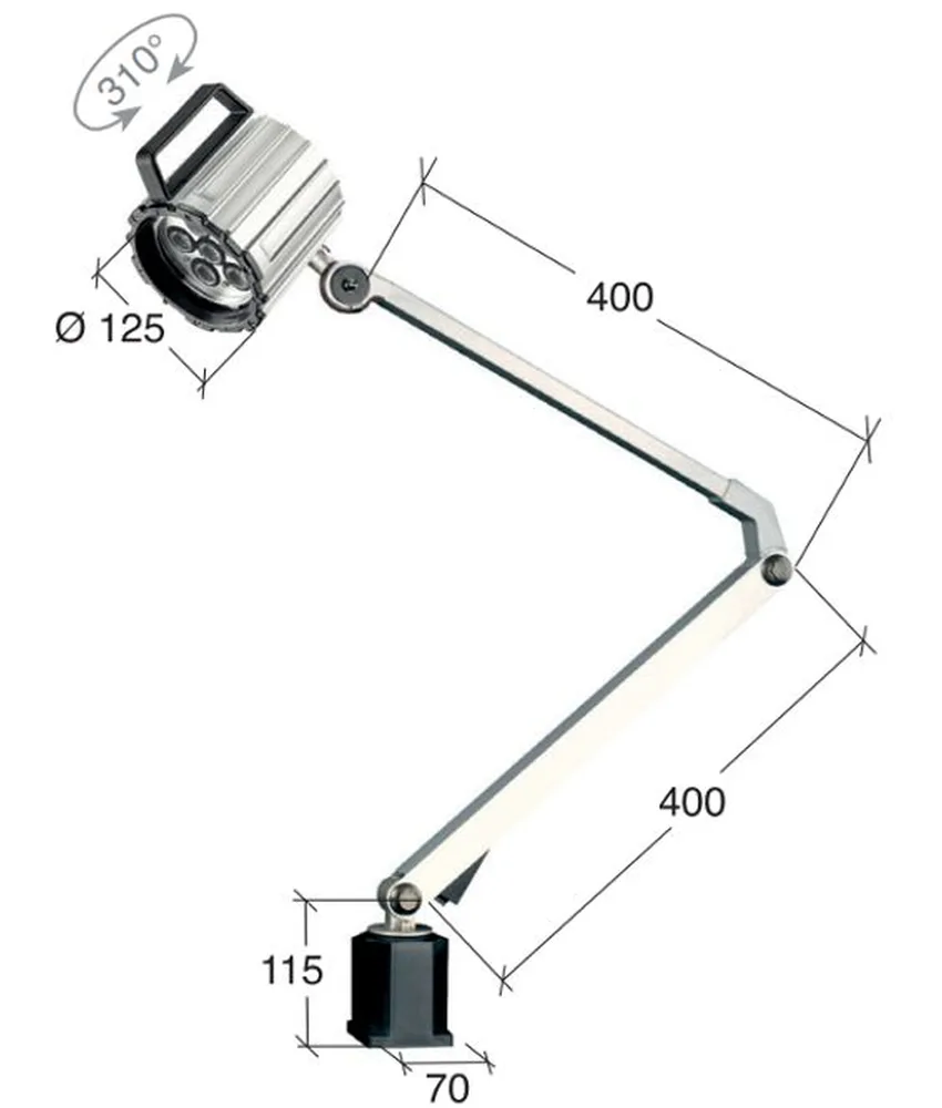 Lampada a led per macchine utensili, Orientabile - diverse lunghezze