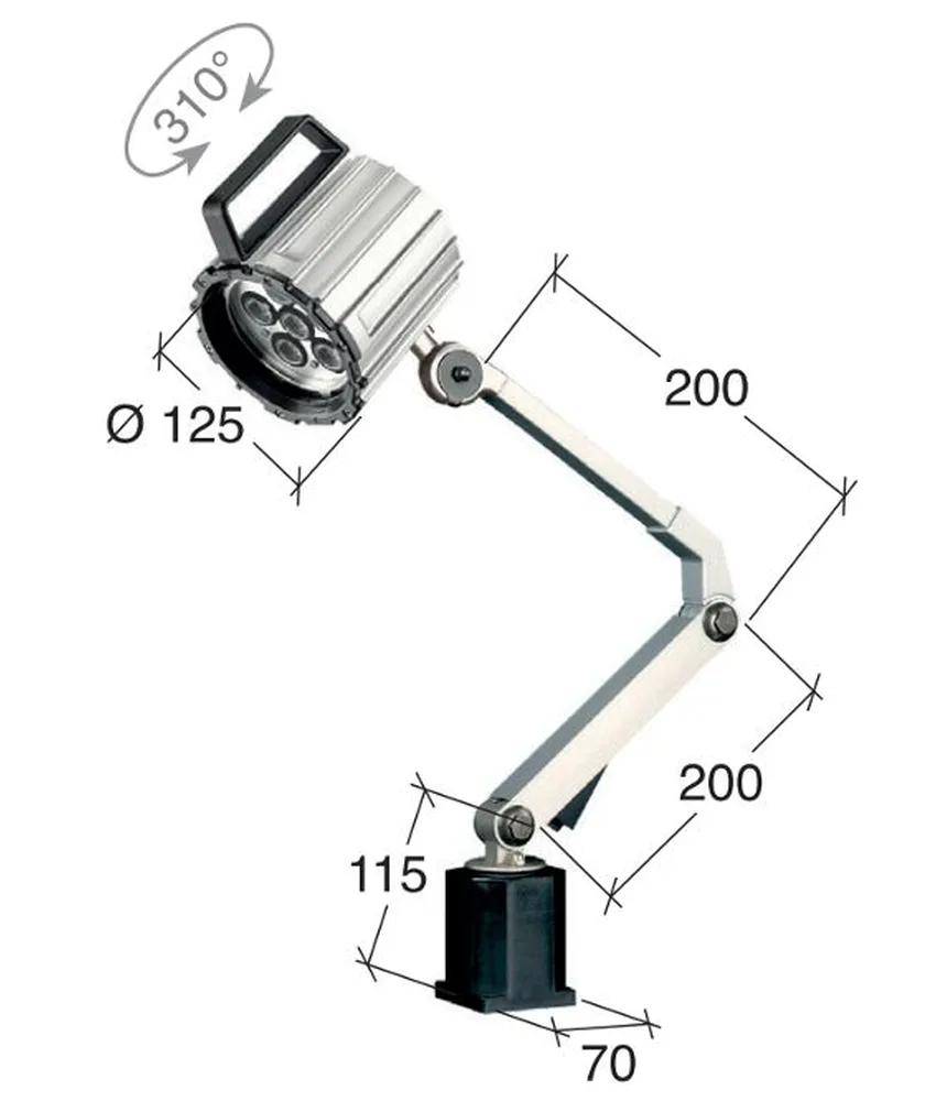 Lampada a led per macchine utensili, Orientabile - diverse lunghezze