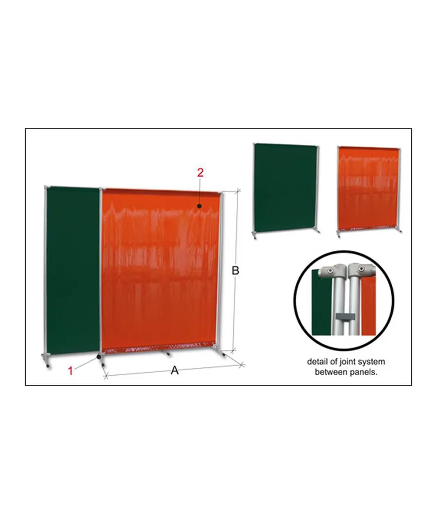Pannello divisorio per postazioni di saldatura e smerigliatura