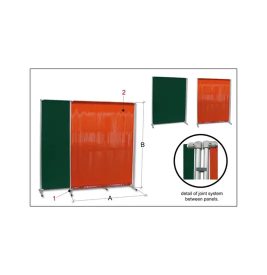Pannello divisorio per postazioni di saldatura e smerigliatura