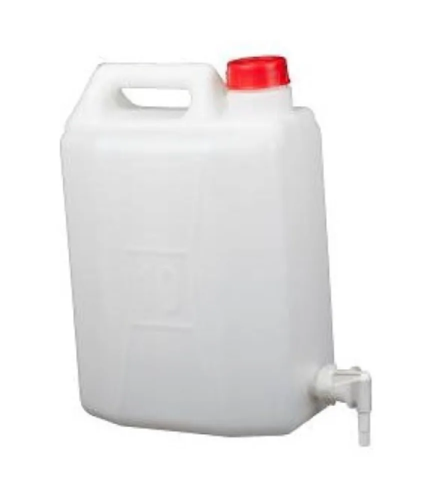 Tanica acqua con rubinetto, in polietilene - colore bianco - adatta all'uso alimentare