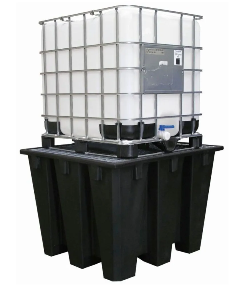 Vasca di contenimento per cisterna 1000 litri, polietilene - serie eco - per 1 cisternetta da 1100 litri - 125 x 125 x h 113 cm