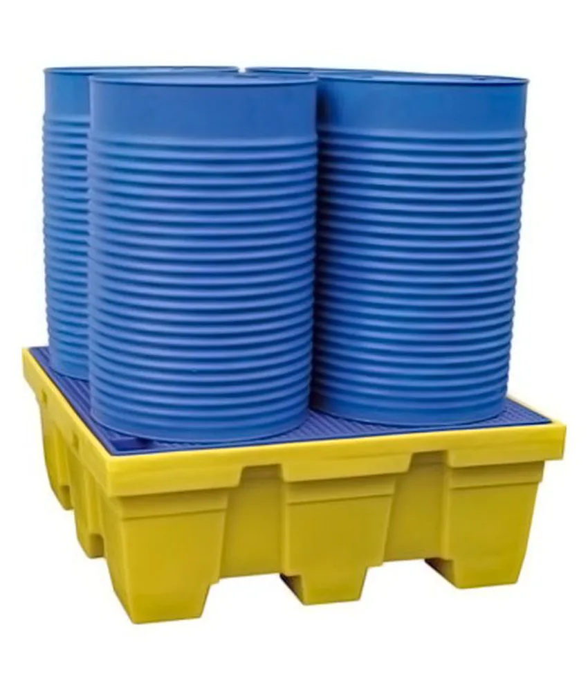 Vasca di raccolta per fusti in Polietilene 200 litri, Per stoccaggio fino a 4 fusti da 200 litri con volume di raccolta di 450 litri
