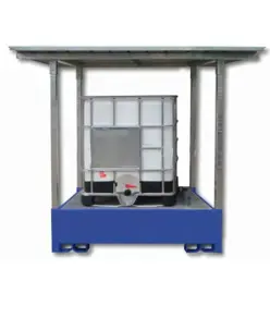 Vasca per 1 IBC con tettoia zincata