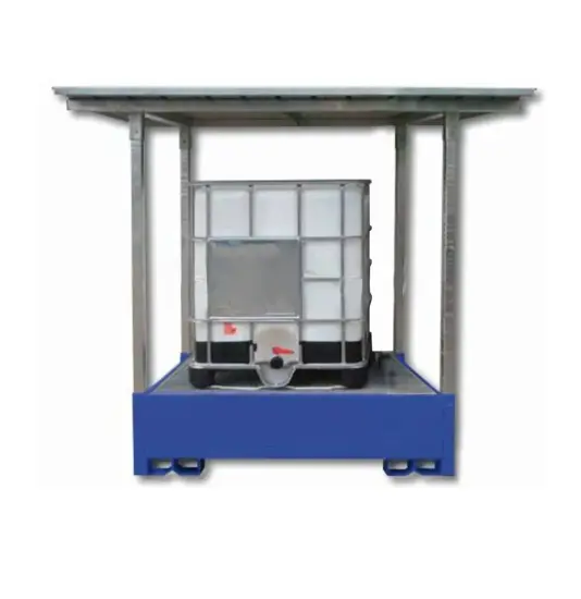 Vasca per 1 IBC con tettoia zincata