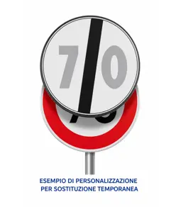 Pannello per copertura/sostituzione temporanea dei cartelli stradali tondi