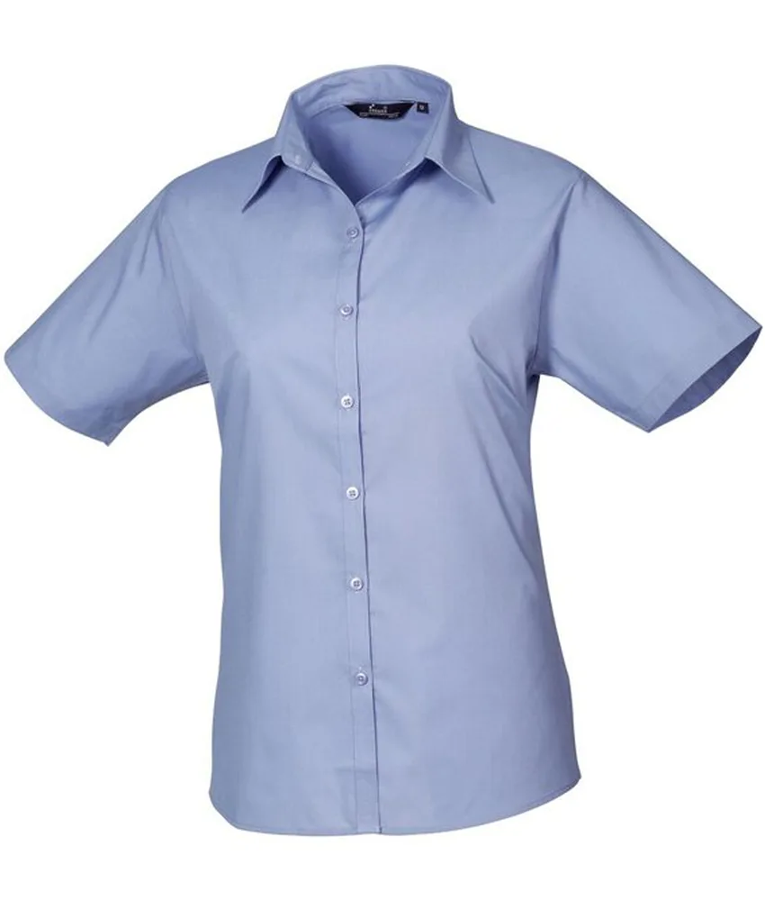 Camicia da lavoro Premier PR302 in offerta, manica corta - 65% poliestere e 35% cotone
