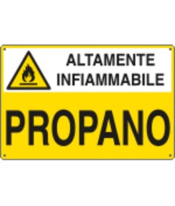 Cartello 'propano altamente infiammabile'