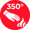 Resistenza al calore da contatto fino a 350°C