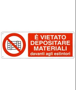 adesivi vietato depositare materiale davanti a estintori