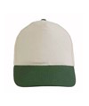 Cappellino in cotone naturale, 5 pannelli con visiera colorata Cappellino in cotone naturale, 5 pannelli con visiera colorata