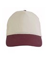 Cappellino in cotone naturale, 5 pannelli con visiera colorata Cappellino in cotone naturale, 5 pannelli con visiera colorata