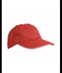 Cappellino in cotone/polyester, 6 pannelli con visiera sandwich
