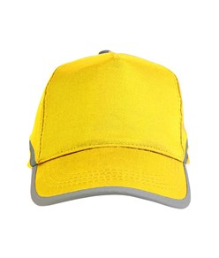 Cappellino ad alta visibilità in cotone, 5 pannelli con bande e chiusura catarifrangenti Cappellino ad alta visibilità in cotone, 5 pannelli con bande e chiusura catarifrangenti