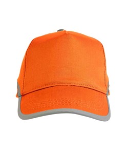 Cappellino ad alta visibilità in cotone, 5 pannelli con bande e chiusura catarifrangenti Cappellino ad alta visibilità in cotone, 5 pannelli con bande e chiusura catarifrangenti
